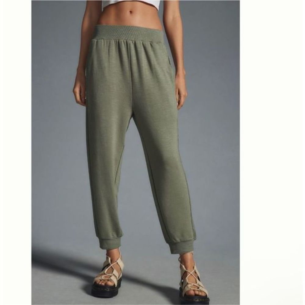 Anthropologie Relaxed High Rise Joggers XL Green Harem Sweat Pants NWT Lounge
